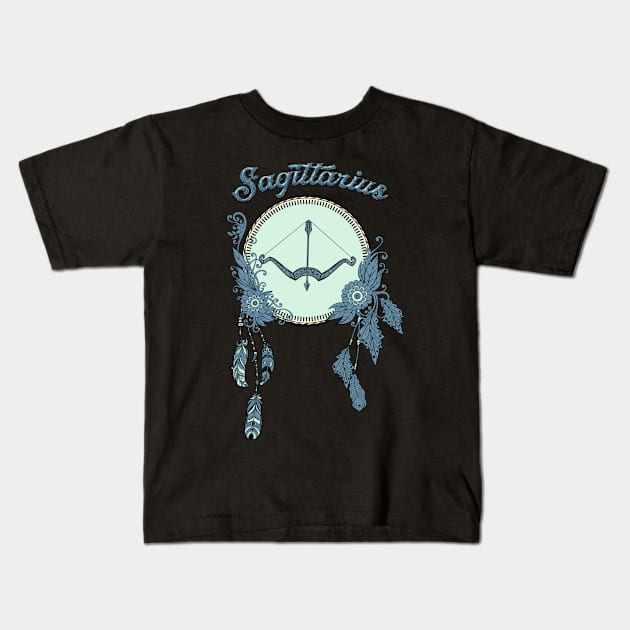 Zodiac sings Sagittarius Kids T-Shirt by Nicky2342